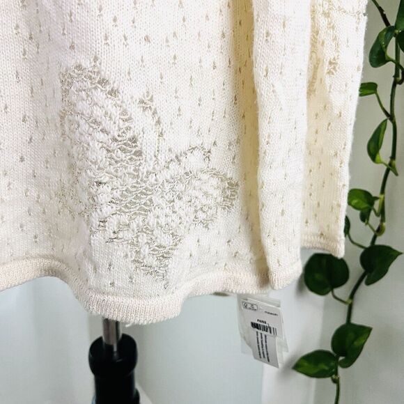 Style & Co Wool Blend Cream Color Butterfly Knitted Lightweight Sweater Plus 3X - Picture 5 of 10